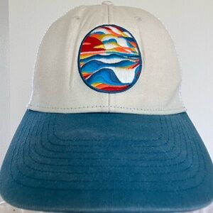Patagonia Stained Glassy Logo Mesh Snapback Trucker Hat Cap RARE Surf